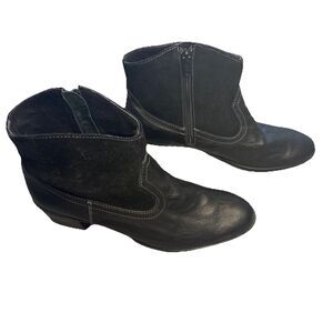Munro Womens Laramie Ankle Boots 8 Black Suede Leather Western Rodeo M602788d